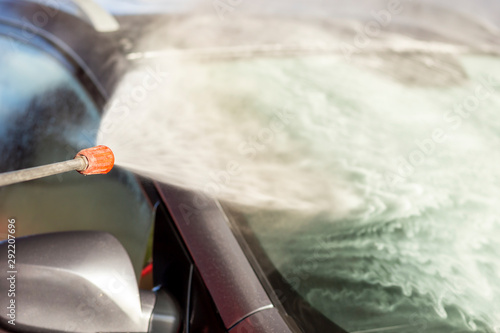 Washing a car windshield