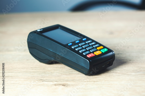 payment device on desk