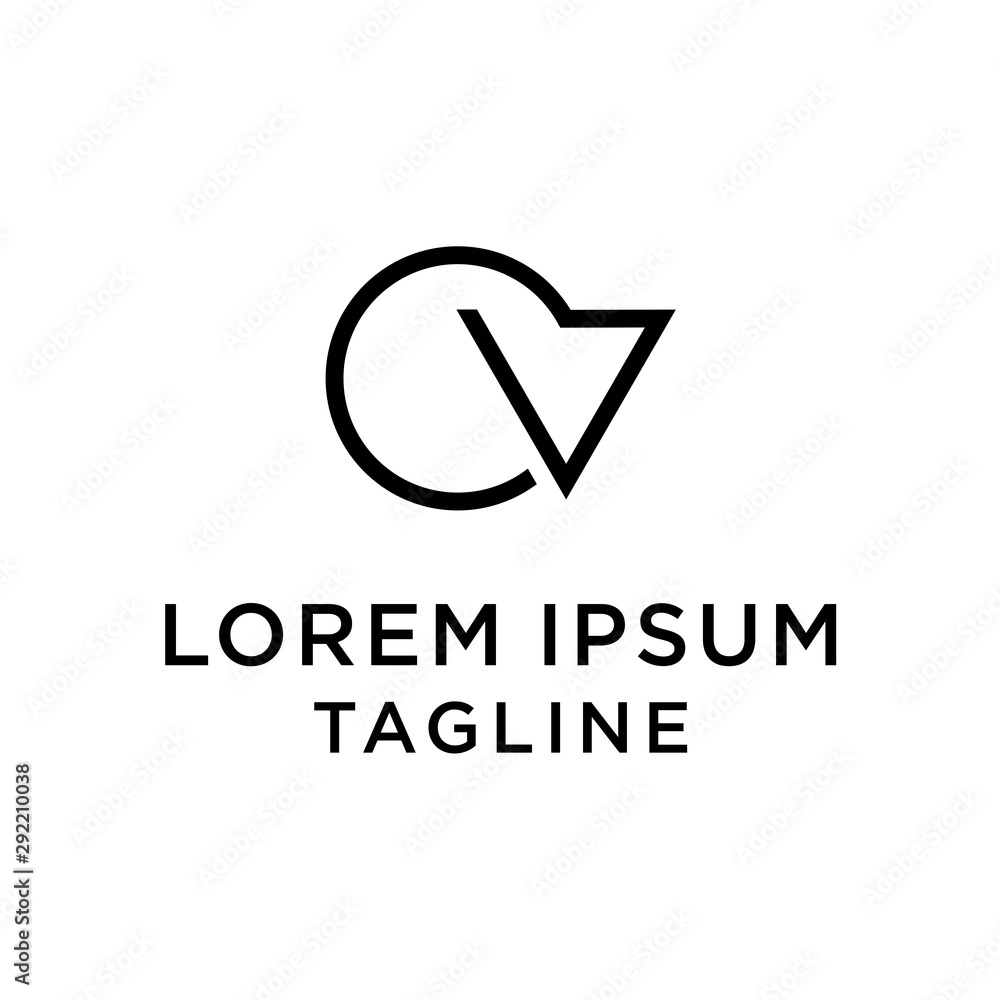 initial letter logo CV, VC logo template initial letter logo CV, VC logo template