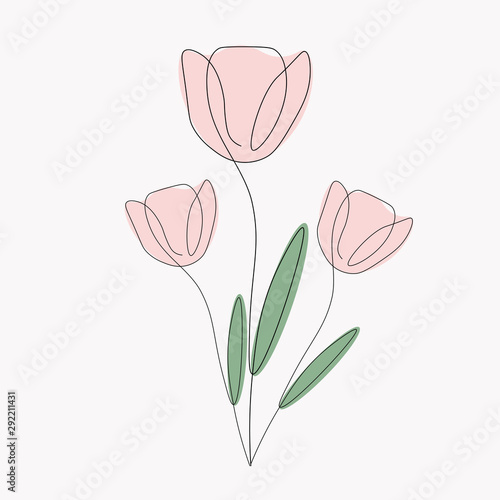 Flower icon tulip, vector illustration