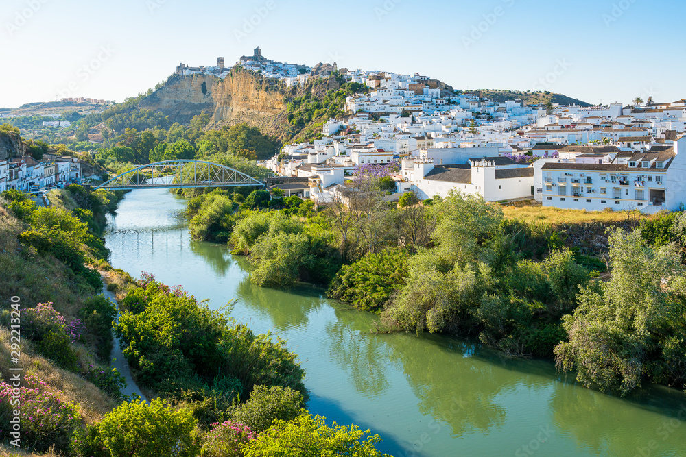 Panoramic late afternoon sight in Arcos de la Frontera, province of Cadiz, Andalusia, Spain.