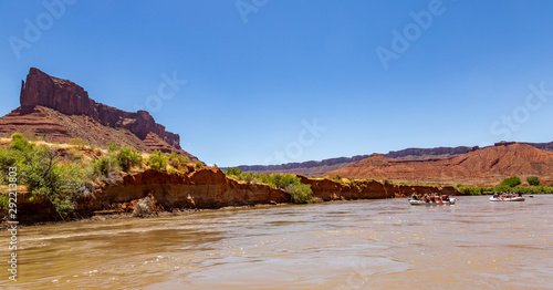 Whitewater rafting on Colorado river in Arches National Park, USA