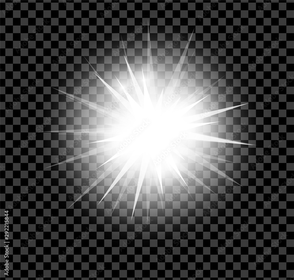 Bright glowing and shining star flares effect isolated on transparent background. Vector illustration Bright glowing and shining star flares effect isolated on transparent background. Vector illustration