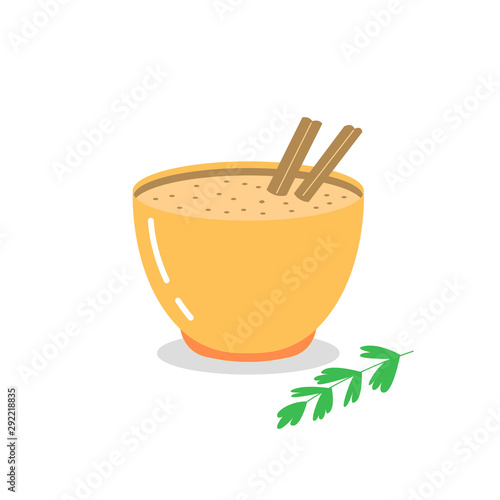 Delicious festive eggnog Christmas drink. Editable vector illustration