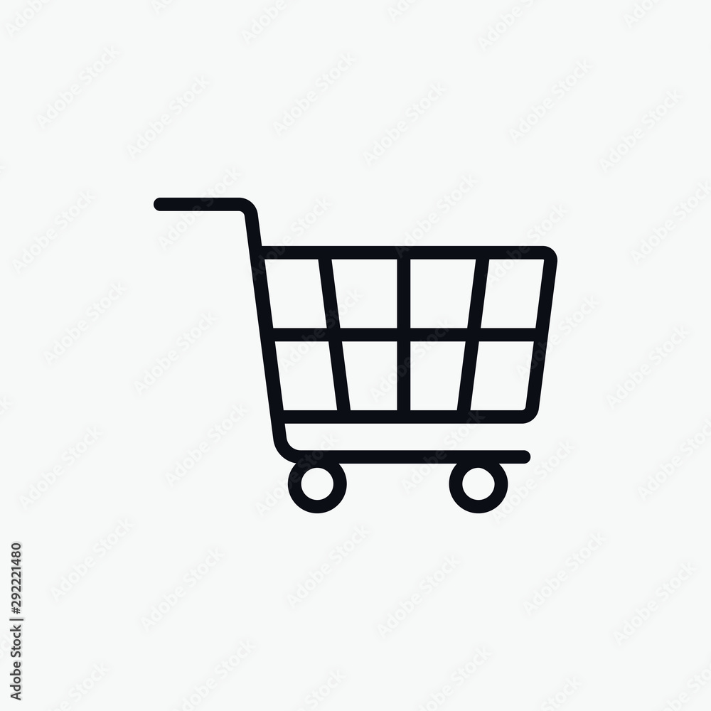 Shopping icon vector. Shopping cart icon on white background Shopping icon vector. Shopping cart icon on white background