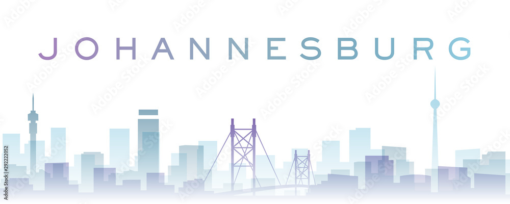 Obraz premium Przezroczyste warstwy Johannesburga Gradient punktów orientacyjnych Skyline