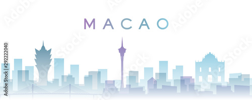 Macao Transparent Layers Gradient Landmarks Skyline