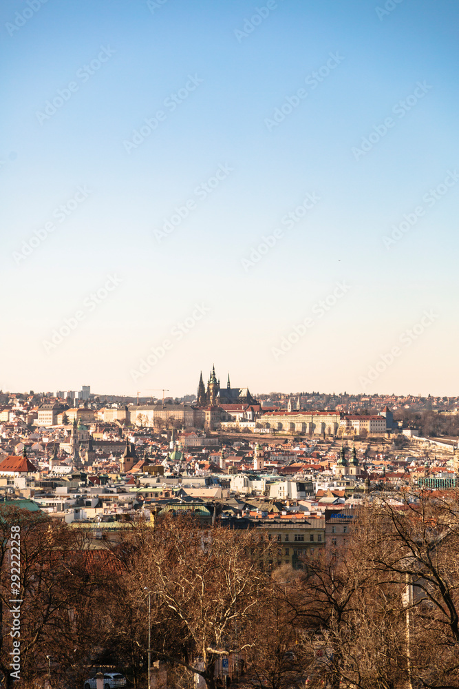 Scenic view of historical center of Prague city