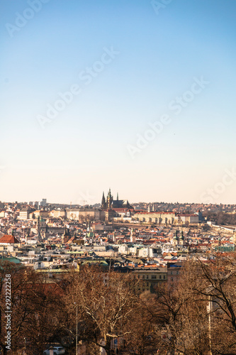 Scenic view of historical center of Prague city