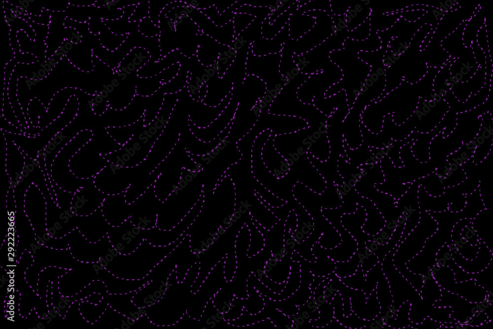 Illustration of purple dashed lines on a black background.