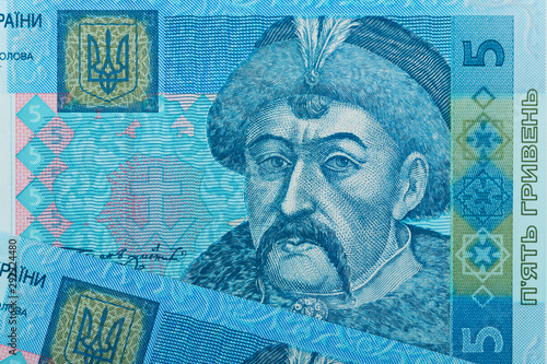Wallpaper Mural Detail of paper money bill. Ukrainian currency hryvna with Bohdan Khmelnytsky  portrait Torontodigital.ca