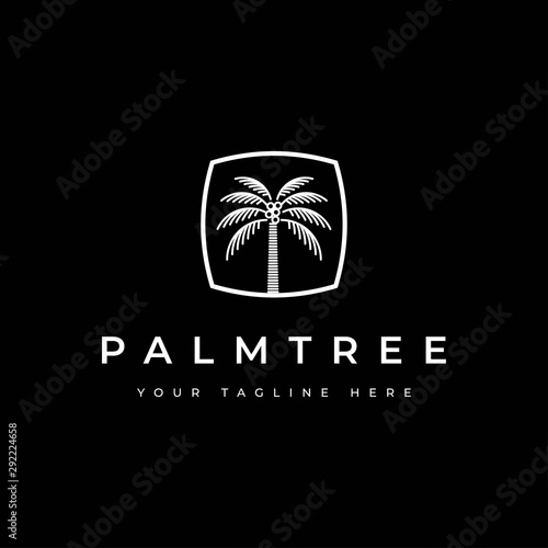 Coconut tree logo design vector template.Palm tree icon	