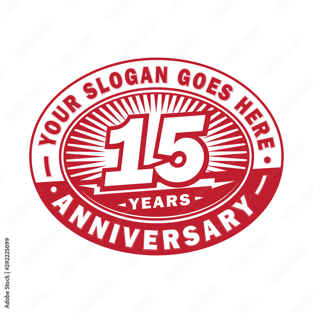 15 years anniversary design template. 15th logo. Red design - vector and illustration. 15 years anniversary design template. 15th logo. Red design - vector and illustration.