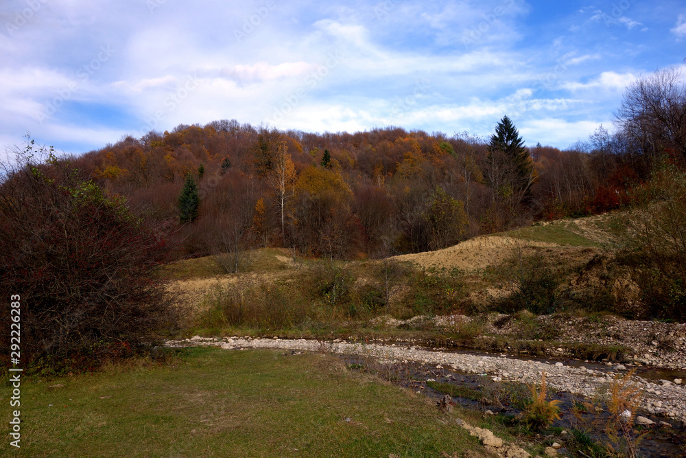 Naklejka premium About travel and autumn forests 1