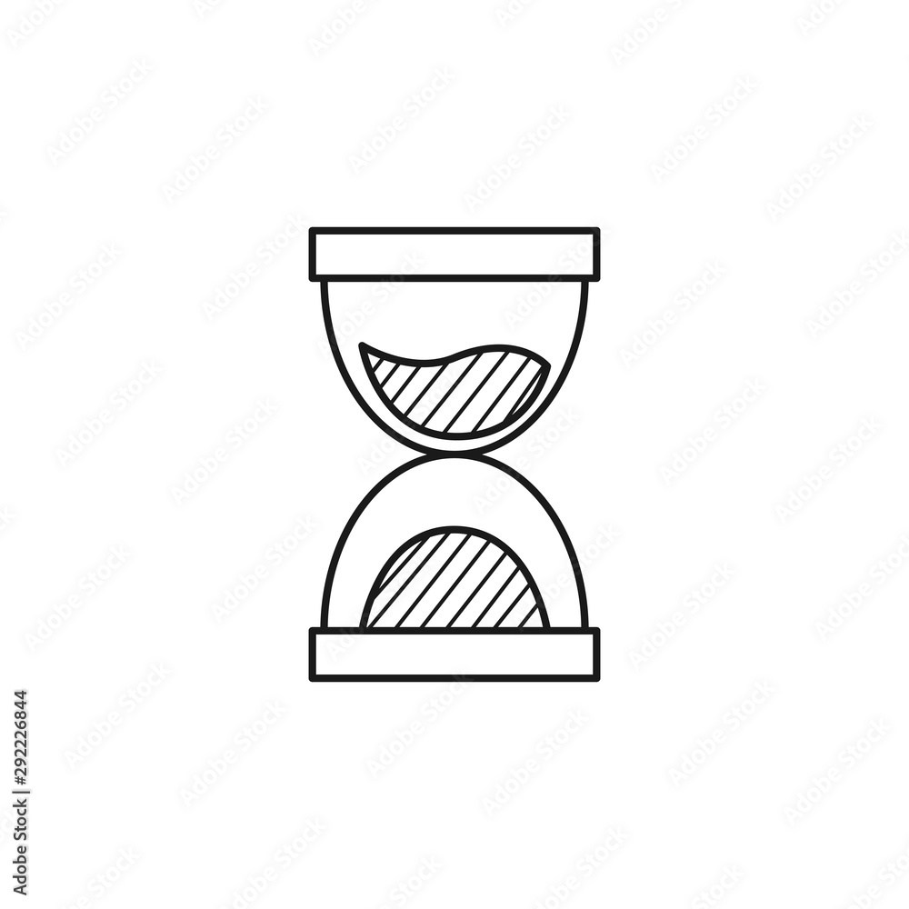 Hand drawn hourglass isolated on a white. Sketch hourglass. Vector illustration. Hand drawn hourglass isolated on a white. Sketch hourglass. Vector illustration.