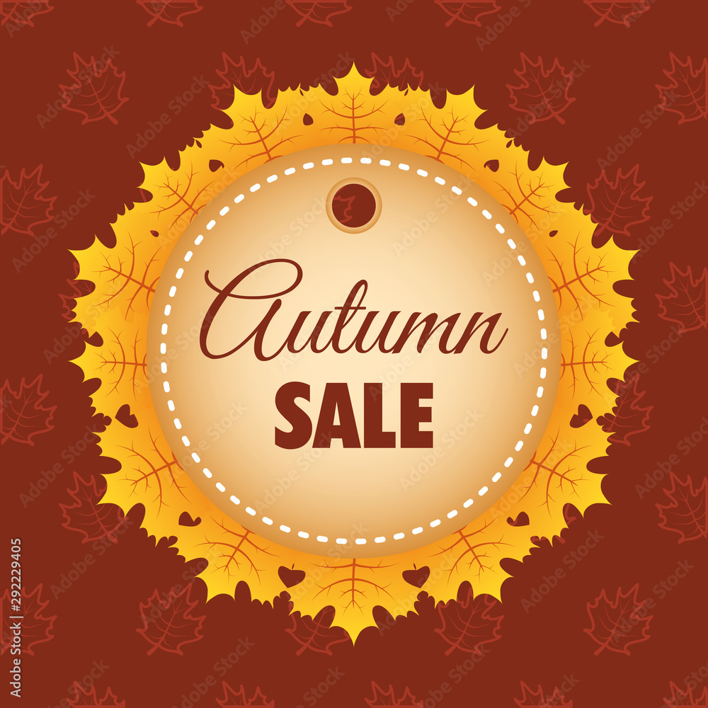 autumn sale circular seasonal frame autumn sale circular seasonal frame