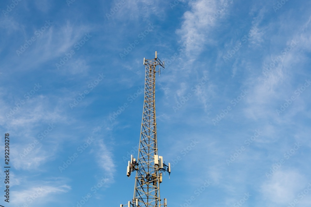 tower with antennas tower with antennas