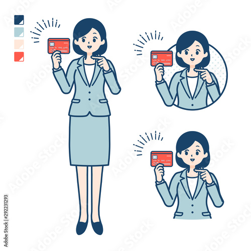 simple type suit business woman_Credit card