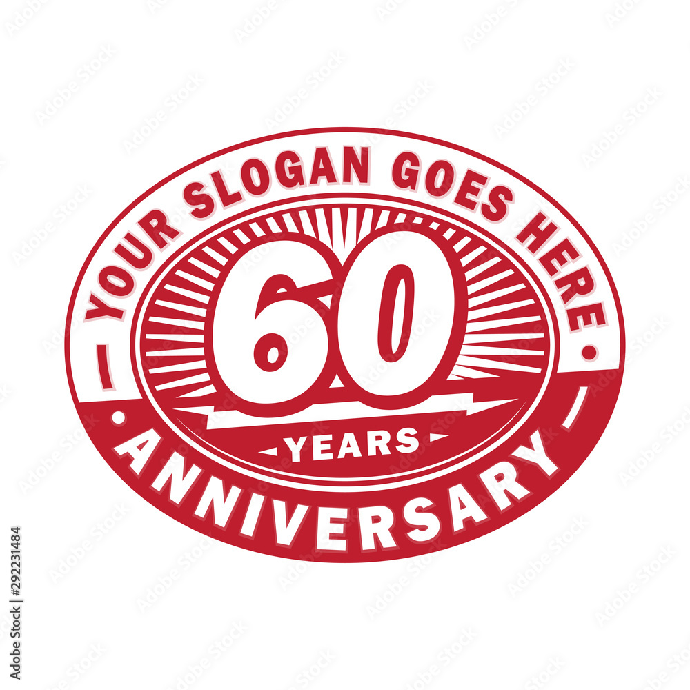 60 years anniversary design template. 60th logo. Red design - vector and illustration. 60 years anniversary design template. 60th logo. Red design - vector and illustration.
