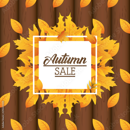 autumn sale square seasonal frame