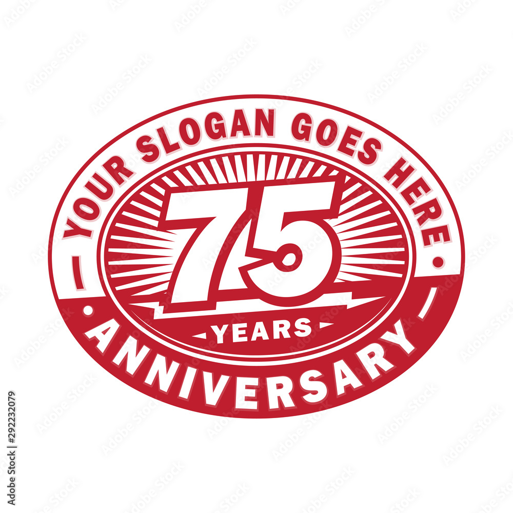 75 years anniversary design template. 75th logo. Red design - vector and illustration. 75 years anniversary design template. 75th logo. Red design - vector and illustration.