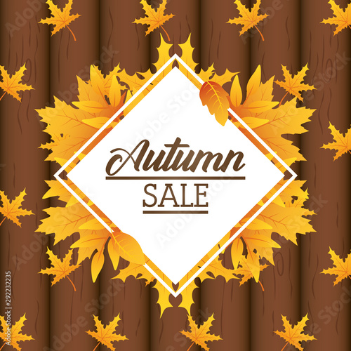 autumn sale rhombus seasonal frame
