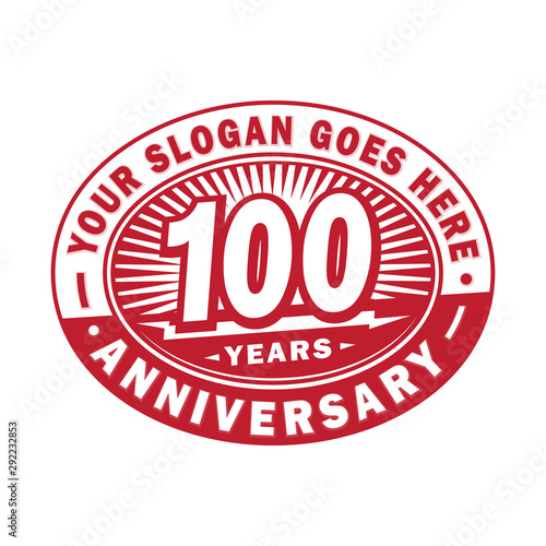 100 years anniversary design template. 100th logo. Red design - vector and illustration.