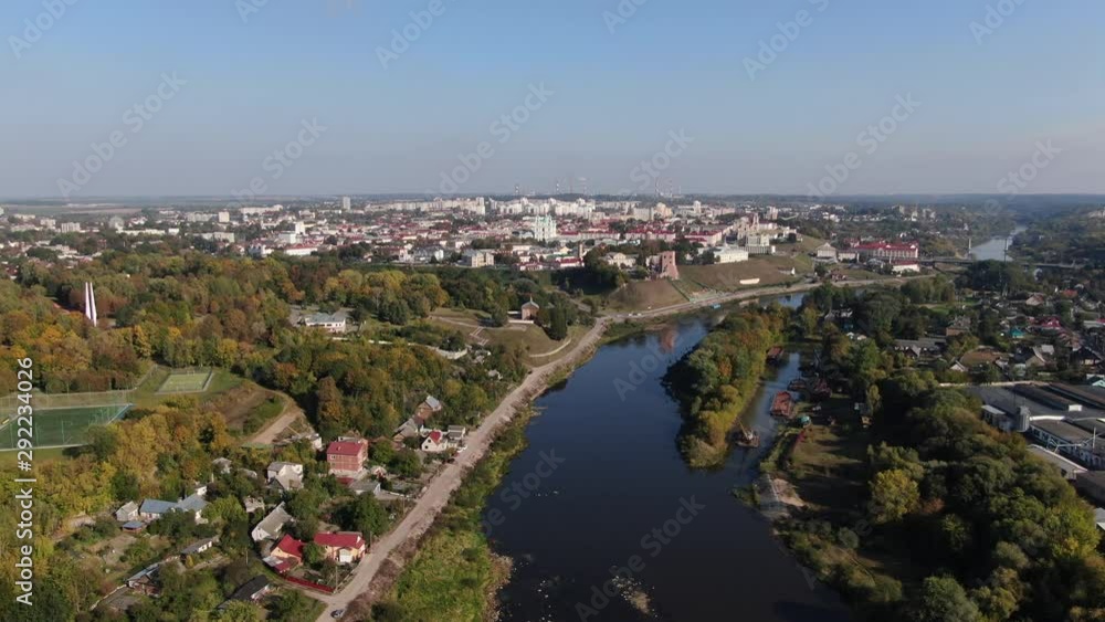 tourist city of Grodno in Belarus. shot on a drone tourist city of Grodno in Belarus. shot on a drone
