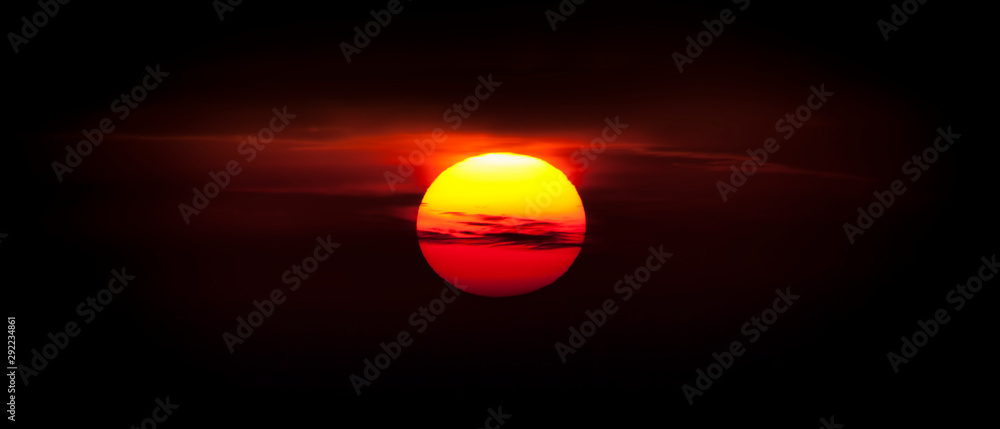 sun and sunset sky with red clouds sun and sunset sky with red clouds