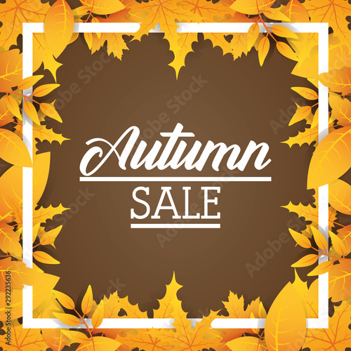 autumn sale seasonal label icon