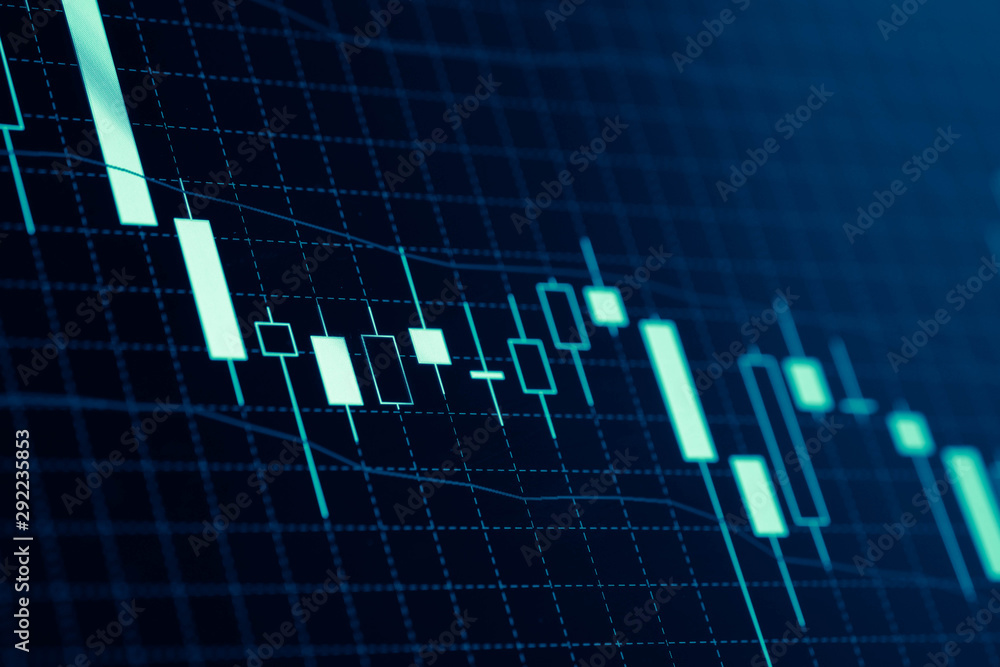 Forex market charts on computer display Forex market charts on computer display