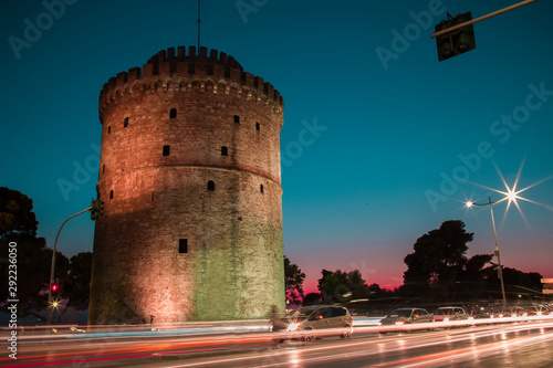 Thessaloniki White Tower View During Twilight photo