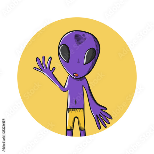 alien icon, alien flat style cartoon vector