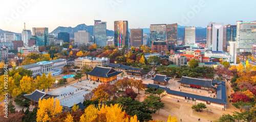 Autumn season of Deoksugung Palace in Seoul,South Korea. photo