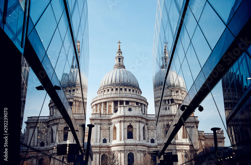 St Pauls Cathedral near modern buildings photo