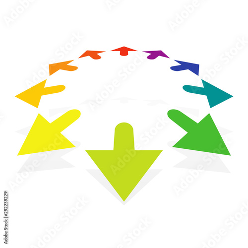 Radial, circular arrows for enlarge, expand themes. Alignment, align, maximize concepts pointers illustration. Outward cursor design for stretch, magnify, scale, resize themes