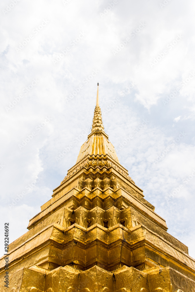 Temple in Bangkok, Thailand. Golden Details of Grand Palace buildings and sculptures 