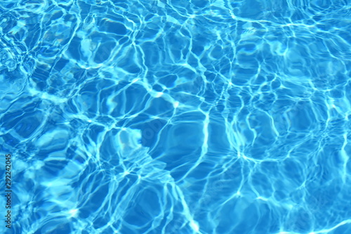 Surface of blue swimming pool,background of water in swimming pool. Water background blue.