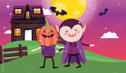 kids with costume halloween image