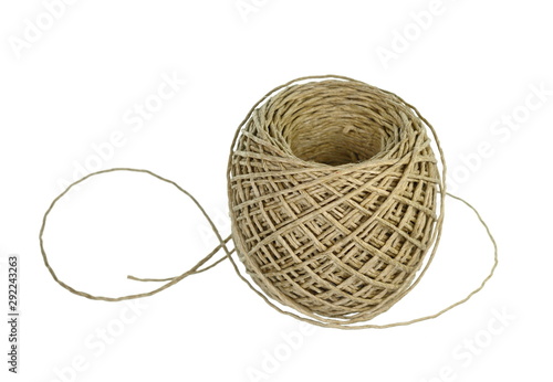 Skein of jute twine isolated on the white background