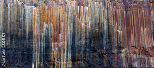 Natural pictured rocks landscape at North Michigan for abstract colorful background