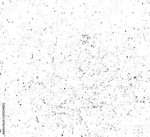 Drop ink splashes texture background. Dirty grainy stamp. Black and white spray texture. Overlay illustration over any design to create grunge vintage effect and depth. Vector illustration 