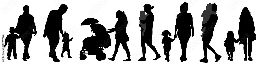 Parents with childrens silhouettes