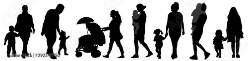 Parents with childrens silhouettes