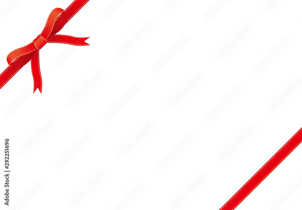 イラスト素材 斜に結んだフラワーリボンの背景 オーナメント 赤 プレゼントのイメージ Stock Vektorgrafik Adobe Stock