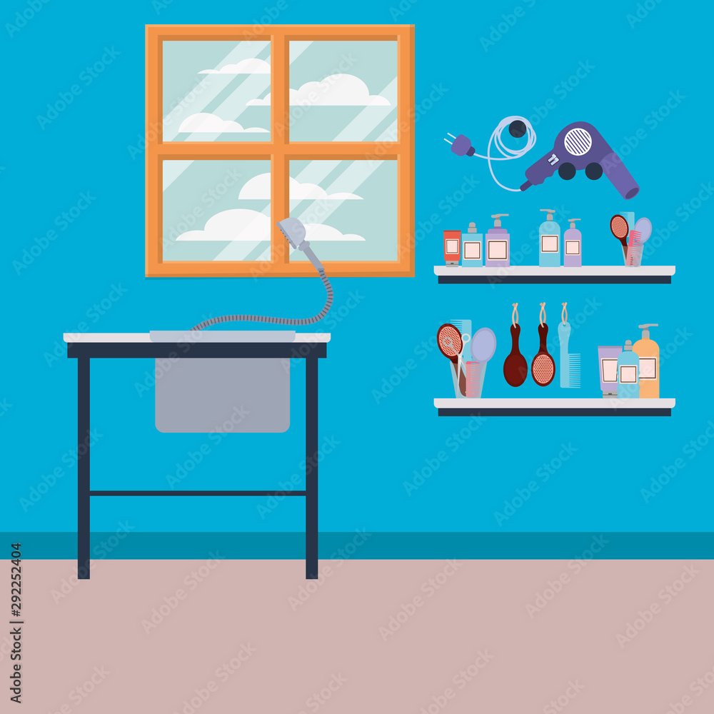 Obraz premium beauty salon workplace scene icon