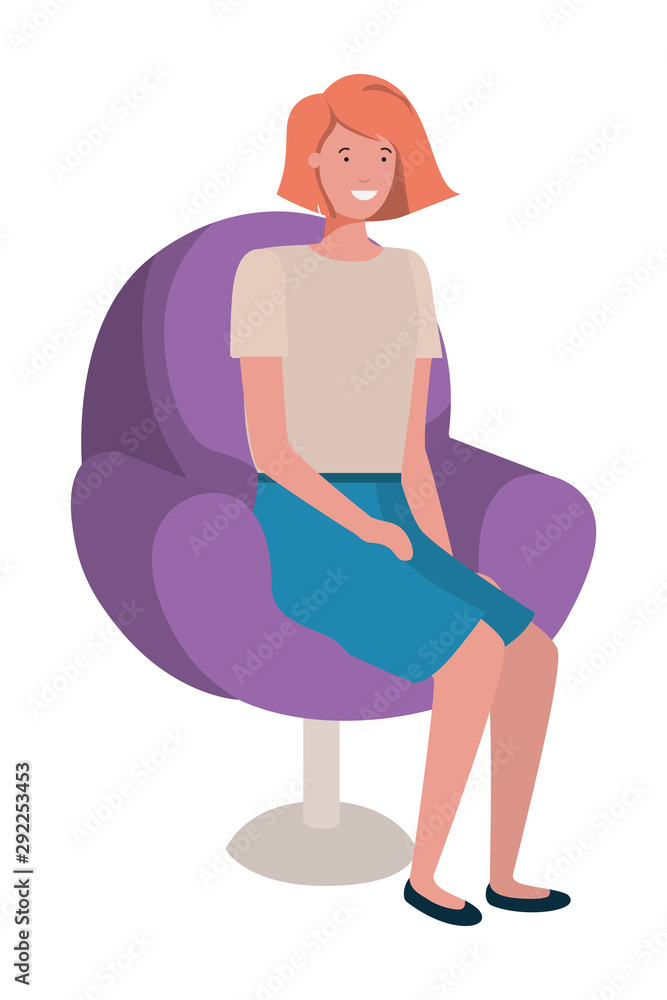 young woman seated in salon chair