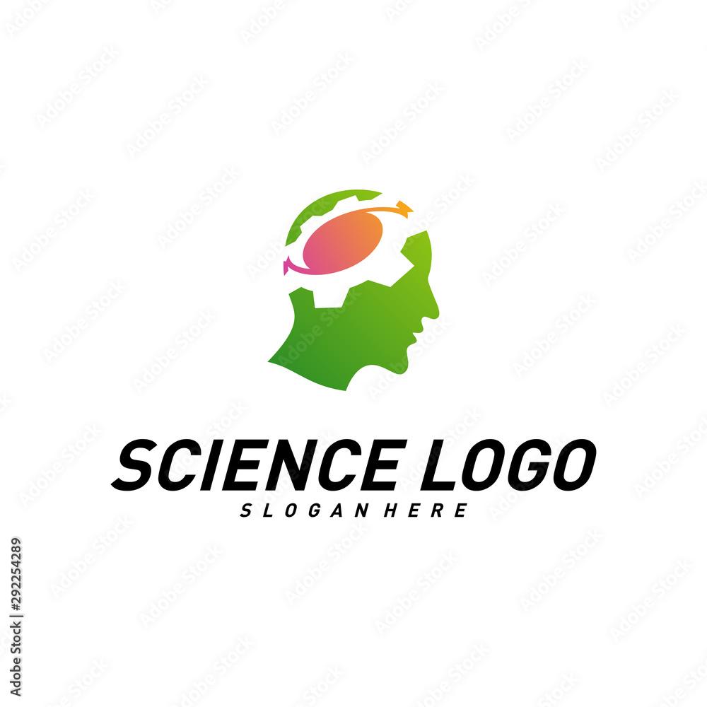 Head People with Gear Logo Vector Template. Brain, Creative mind with Mechanic, learning and design icons. Man head, people symbols. Colorful Icon Head People with Gear Logo Vector Template. Brain, Creative mind with Mechanic, learning and design icons. Man head, people symbols. Colorful Icon