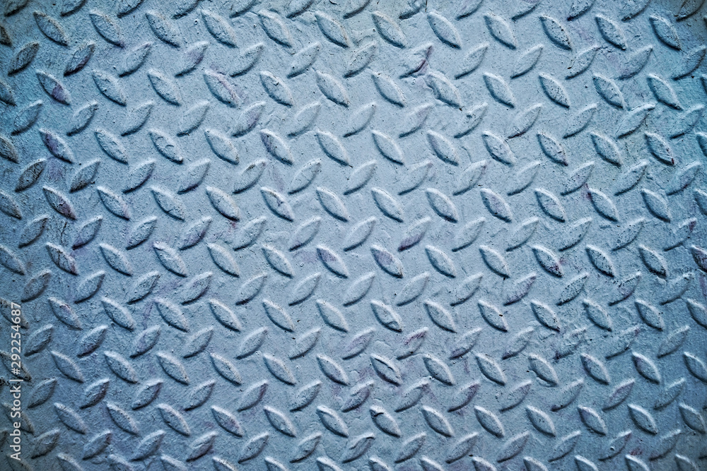 Metal alloy plate with non slip texture pattern painted white. Metal alloy plate with non slip texture pattern painted white.