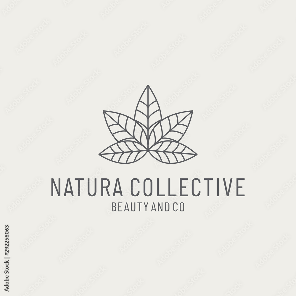 natural cosmetic logo with a beautiful flower concept, vector illustration